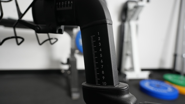 The horizontal and vertical seat adjustment range of the Original Peloton Bike