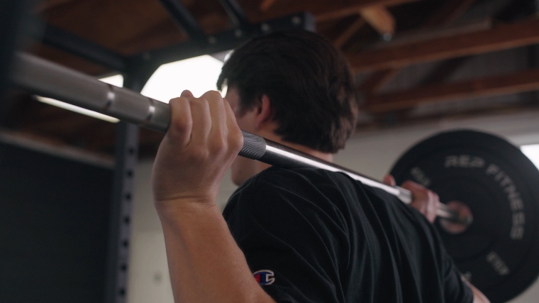 Jake Squatting With The Rogue Ohio Bar