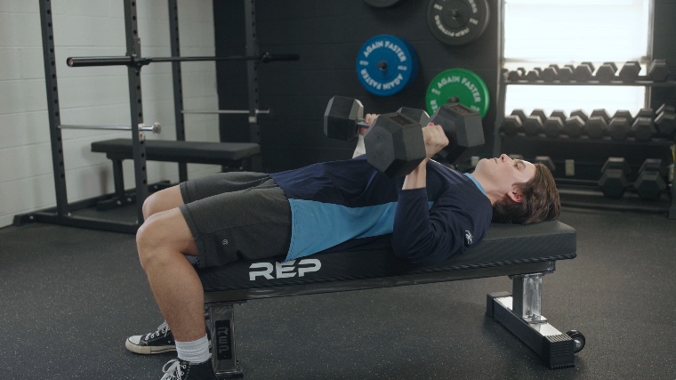 Jake Using the REP Fitness FB-5000 for Dumbbell Bench Presses