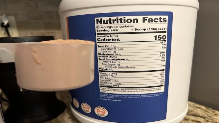 Nutricost Whey Protein Concentrate nutrition facts