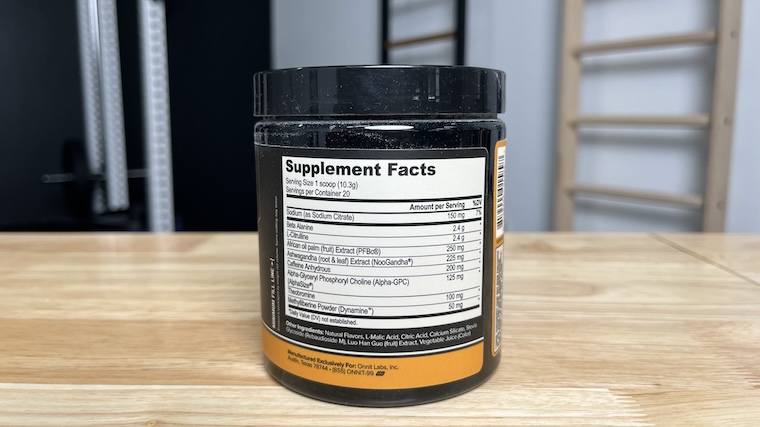 Onnit Alpha-BRAIN pre-workout supplement facts