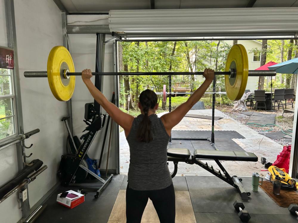 Overhead squat with Rogue Bella Bar