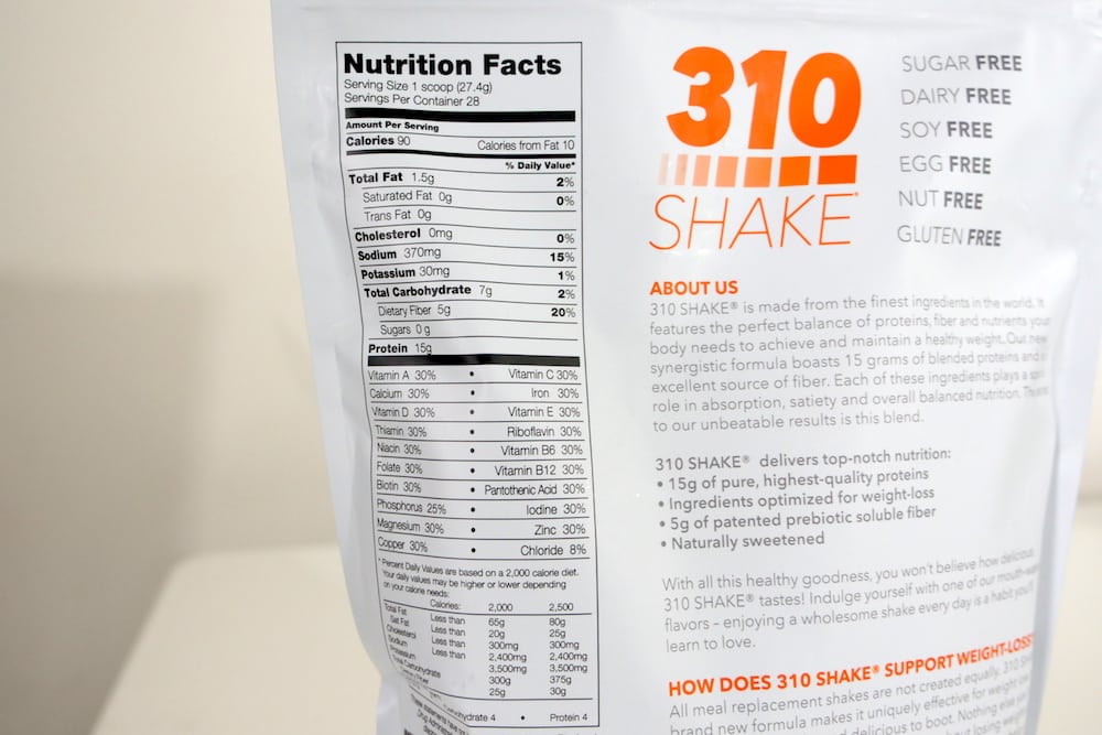 310 Meal Replacement Shake Nutrition