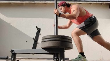 Training with the REP Fitness Push-Pull Sled.