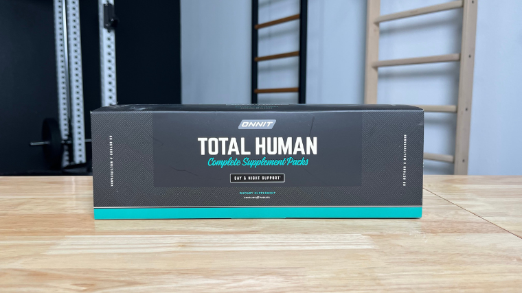 The front of an Onnit Total Human multivitamin box.