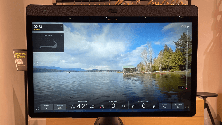 Scenic Row on the Peloton Row's HD touchscreen.